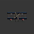 Vintage Blue Passenger Biplane With Italian Flag Colors Dual Propellers Red Wheels And Retro Design