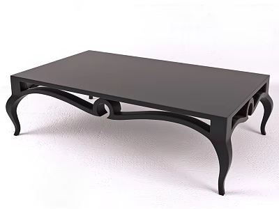 Black Coffee Table With Curved Legs And Modern Stylish Design For Living Room 3d model