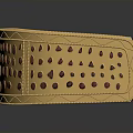 Elegant Golden Decorative Band With Red Gemstones And Circular Hole Patterns