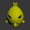 Pink Round Cartoon Character And Creature With Yellow Hat Black Ears Big Nose Design