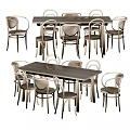 Elegant Dining Table Set With Matching Chairs For Modern Home Dining Decor 3d model