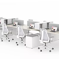 Modern Office Desks In Open Workspace With Ergonomic Chairs Green Plants And Laptops