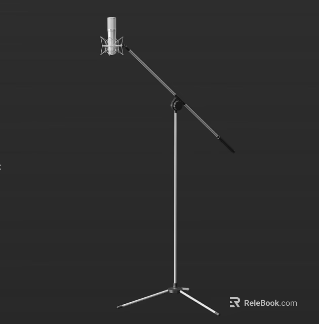 Headphone Speaker System With Stable Microphone Stand For Professional Audio Recording Setup 3d model