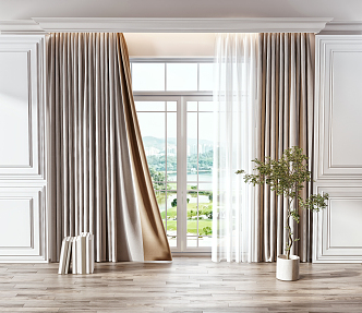 Modern Curtains 3d model