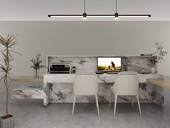 Simple Hotel Front Desk 3d model