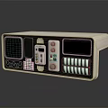 Modern Bolter Control Panel With Dual Display Screens And Tactile Buttons