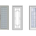 Different Modern Double Doors With Glass Panels And Sleek Design Features 3d model