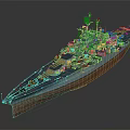Highly Detailed Modern Warship Featuring Turrets Antennas And Deck Equipment