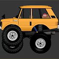 Yellow Off Road Toy Car With Large Monster Tires And Stylish Black Design Details