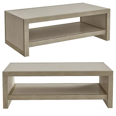 Modern Simple Wooden Dining Table With Light Wood Finish And Open Shelf Structure 3d model