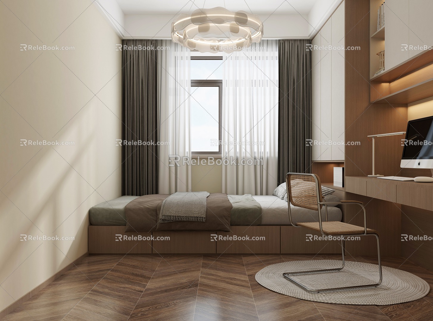 Modern Tatami Bedroom 3d model