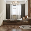 Modern Tatami Bedroom 3d model