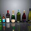 Various Colorful Wine Bottles For Home Dining And Entertaining Use