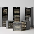Silver Kitchen Appliances Sterilizers Different Sizes And Styles With Glass Doors And Dishes Inside