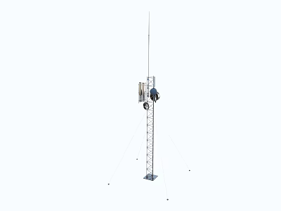Industrial Equipment Communication Tower with Durable Metal Structure Top Mounted Antenna and Signal Transmission Devices 3d model