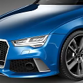 Blue Audi Sports Sedan With Sleek Exterior Design And Alloy Wheels