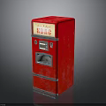 Red Vintage Coca-Cola Vending Machine With Classic Design And Illuminated