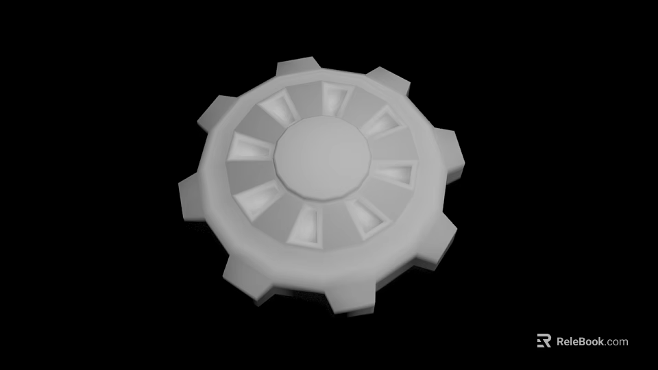 White Circular Carved Decorative Ornament With Intricate Radial Geometric Patterns 3d model 