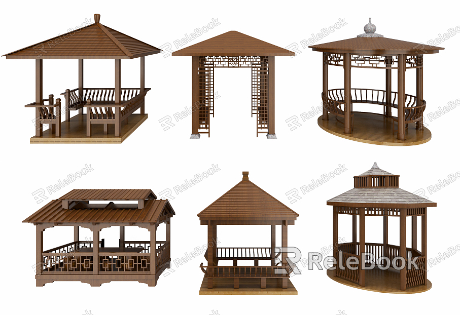 Chinese gazebo gazebo combination model