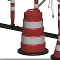 Red And White Striped Stacked Traffic Cone For Road Safety Warning Use