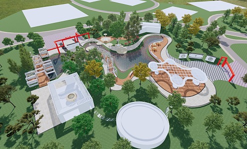 Modern Park 3d model