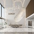 Light Luxury Hall Office Hall 3d model