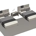 Modern single bedside table 3d model