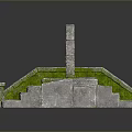 Ancient Stone Landscape Featuring Archway Stone Steps And Lush Green Moss On Historic Stone Structure
