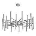 Modern Geometric Chandelier With Gold And Silver Frame And Vertical Light Elements 3d model
