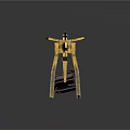 Yellow Industrial Crane Lifting Metal Block With Stable Base And Wheels