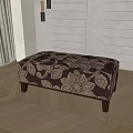 Retro style sofa stool 3d model