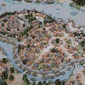 European-style aerial view Residential area Medieval city 3d model