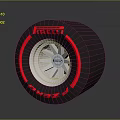 Pirelli Cinturato Tire With Red Glowing Edge And White Spoke Rim Design