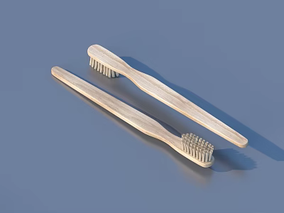 Natural Wooden Toothbrushes For Daily Oral Hygiene And Eco Friendly Living 3d model