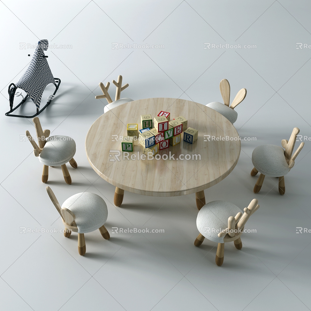 Nordic children's table 3d model