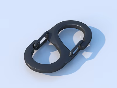 Black Double Ring Daily Life Accessory With Durable Material And Practical Design 3d model