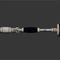 Old Metal Equipment With Black Handle And Rusty Connection Parts