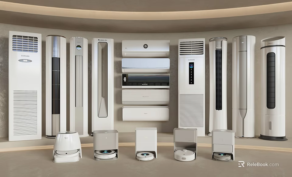 Air Conditioners And Fans Tower Wall Mounted Window And Portable Models 3d model 