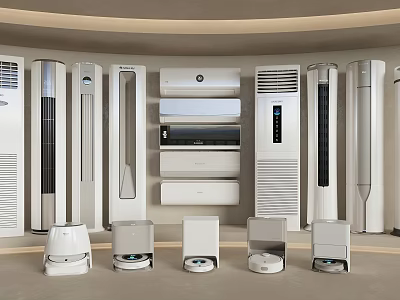 Air Conditioners And Fans Tower Wall Mounted Window And Portable Models 3d model