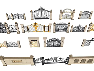 European gate wrought iron gate 3d model