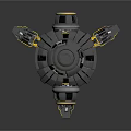 Advanced Mechanical Device Featuring Camera Lens Cylindrical Structure And Yellow Support Components