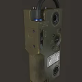 Military Green Mechanical Device With Metal Body Label And Knobs 3d model