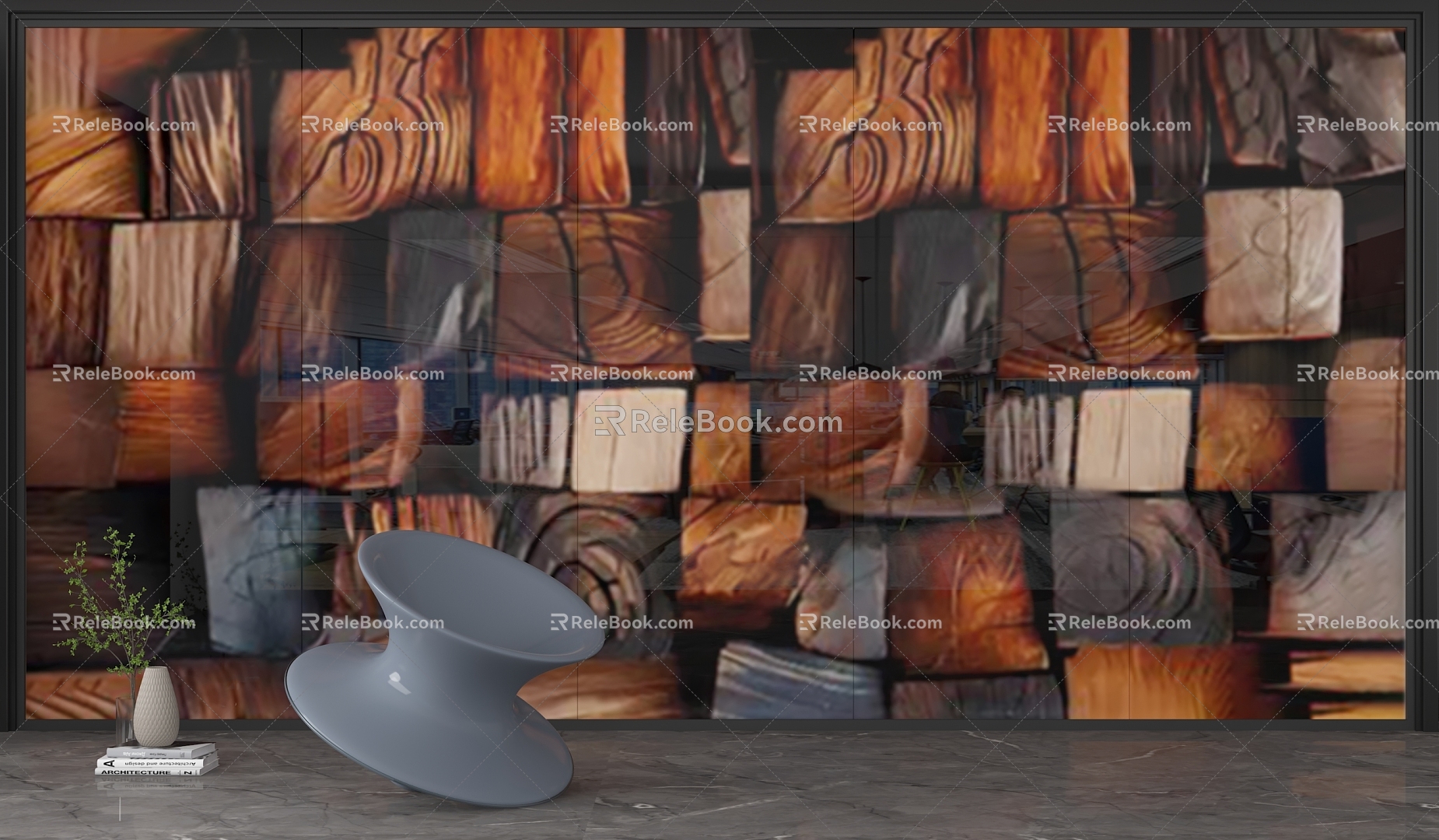 Modern background wall 3d model