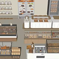 Modern Dessert Bakery Bread Display Rack Cake Display Cabinet Baking Store Shelf Dessert Store Display Cabinet 3d model