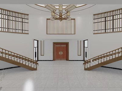 New Chinese Style Hall 3d model