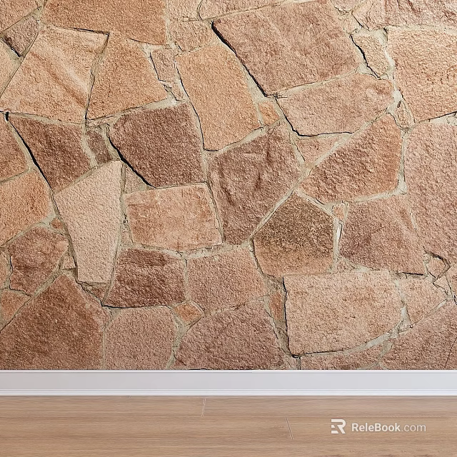 Natural Stone Wall Components Featuring Irregular Shapes And Earthy Color Texture 3d model