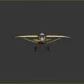 Vintage Biplane With Red Body Cream Wings Green Accents Blue Cockpit And Yellow Propeller