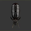 Detailed Armored Elephant With Metal Spikes Saddle And Red Decorative Accents