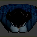 3D Character Bust With Black Short Hair Sunglasses Blue Jacket And Metallic Buckle Details