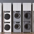 Various Modern Front Loading Washing Machines with Sleek Designs for Home Laundry Areas